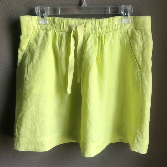 New J. Crew Boardwalk Linen Yellow skirt size 12 - Picture 3 of 8
